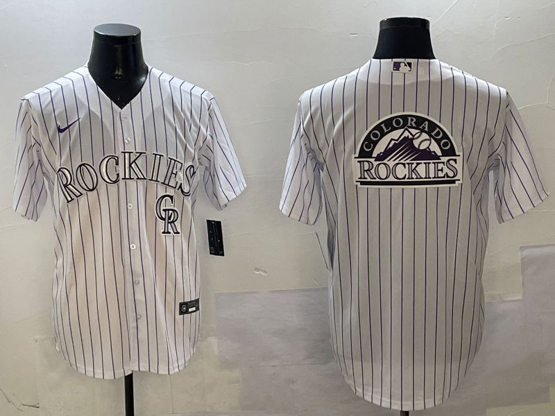 Men Colorado Rockies Blank White Stripe Game 2025 Nike MLB Jersey style 4
